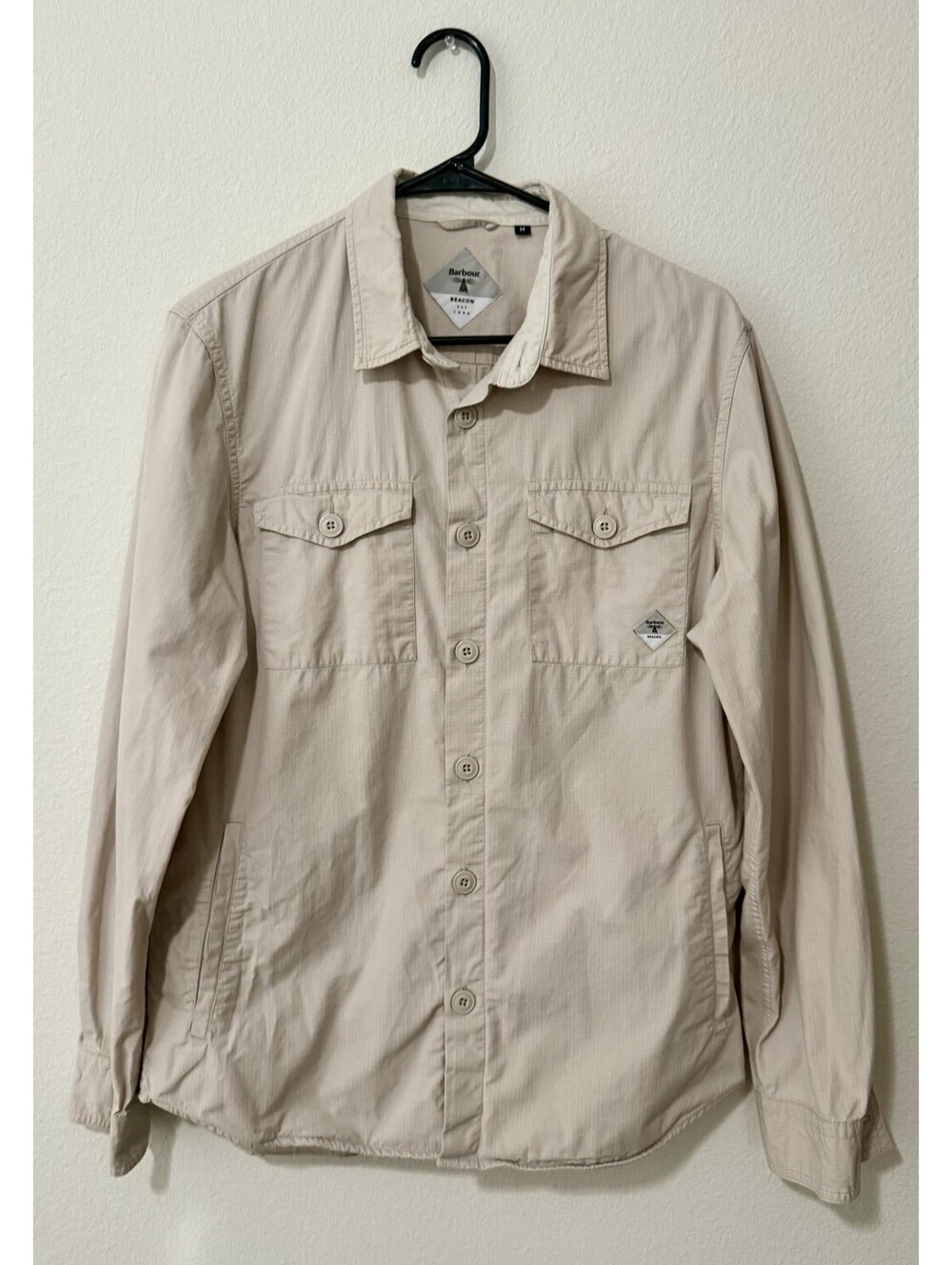 Barbour Shirt | Overshirt Jacket | Beige w/ Storage Pockets | Size M